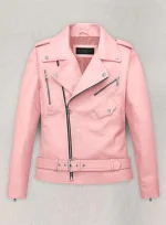 Stylish Pink Women Leather Jackets