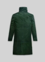 Trend Green Leather Coat Shop back side