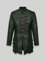 Unique Green Men's Leather Coat