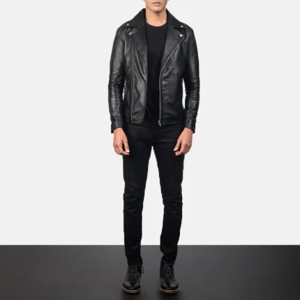 Vegan Leather Biker Jackets Mens full view