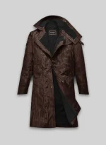 Vintage Brown Leather Mens Coat