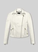 White premium Leather Jacket