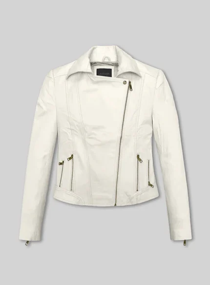 White premium Leather Jacket