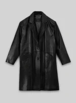 Women Leather Long Coat Classic
