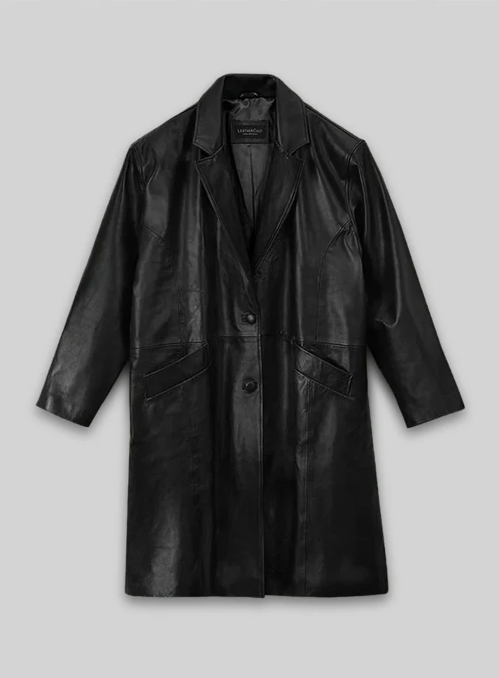 Women Leather Long Coat Classic Women Leather Long Coat Classic