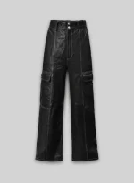 Women Leather Slacks Cargo Style
