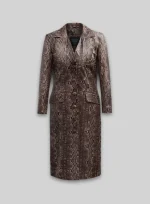 Womens Long Leather Coat Elegance