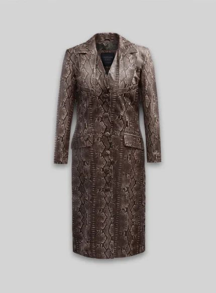 Womens Long Leather Coat Elegance