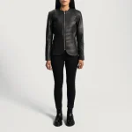 Black Biker Jackets for Womens full view