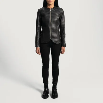 Black Biker Jackets for Womens full view