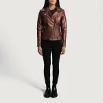 Brown Biker Jackets for Womens full view