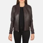 Maroon Bomber Womens Leather Jackets