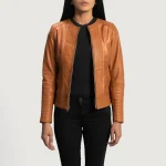 Mustard Leather Biker Jacket
