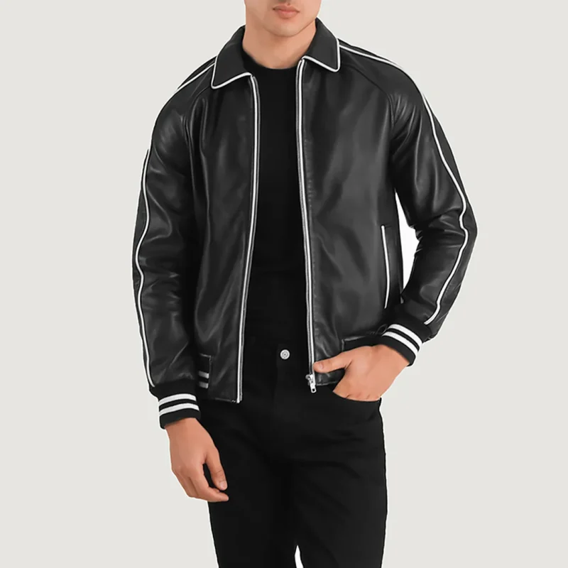 Bomber Leather Varsity Jacket Men’s