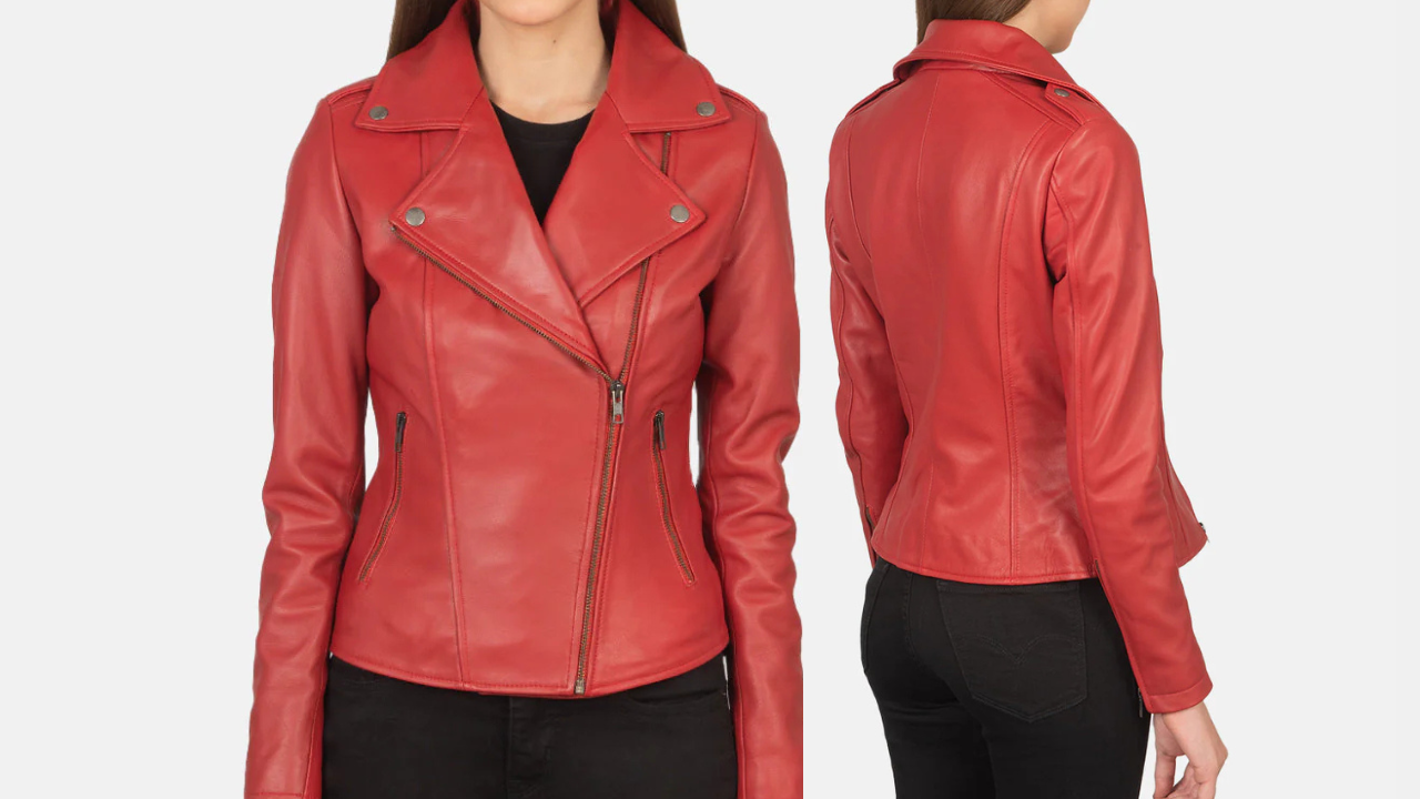 Red Leather Jacket Outfit Ideas for Womens