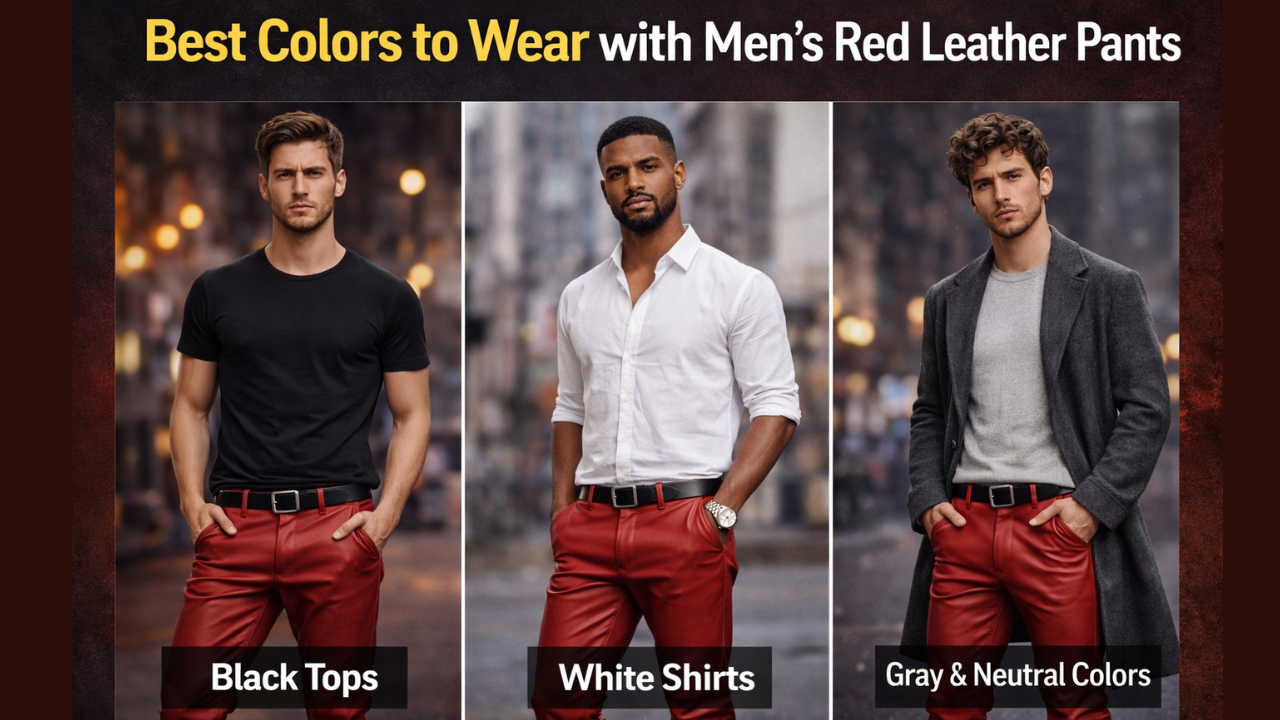 Best Colors to Wear with Men's Red Leather Pants