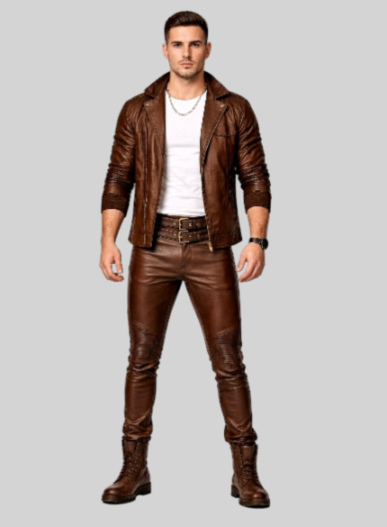 Brown Leather Pants For Men