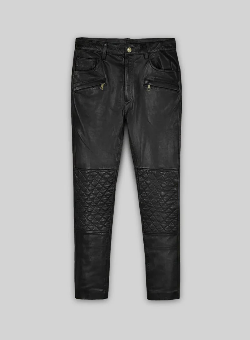 Angelina Jolie Leather Joggers