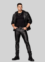 Skinny Black Men Leather Pants