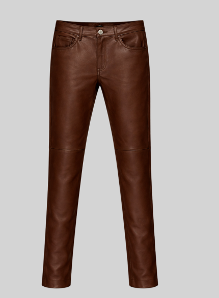 brown mens leather pants