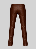 brown mens leather pants back side