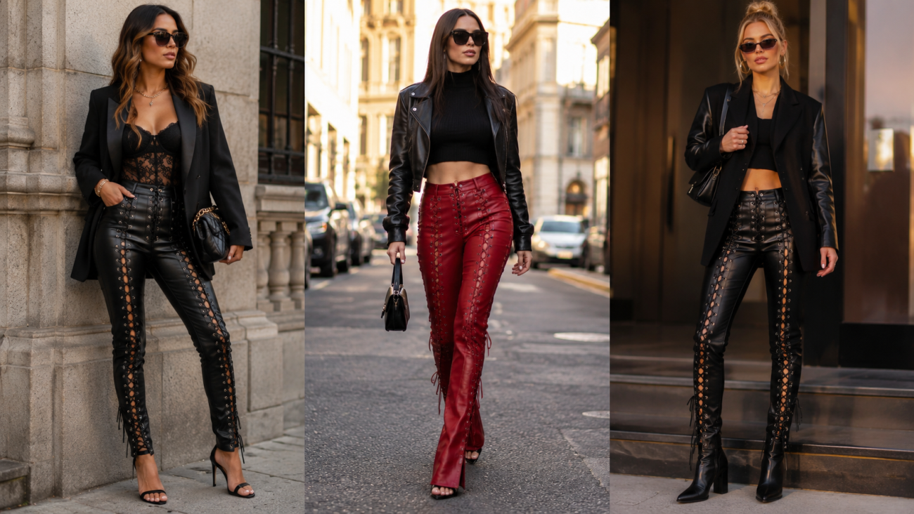 Lace Up Pants Leather Styles for a Bold Fashion Statement