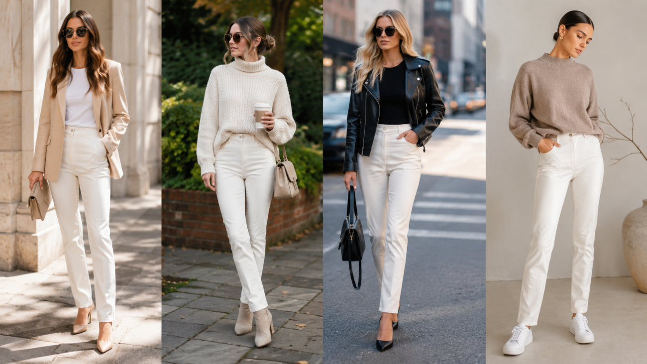 White Leather Pants Women Can Style Year Round