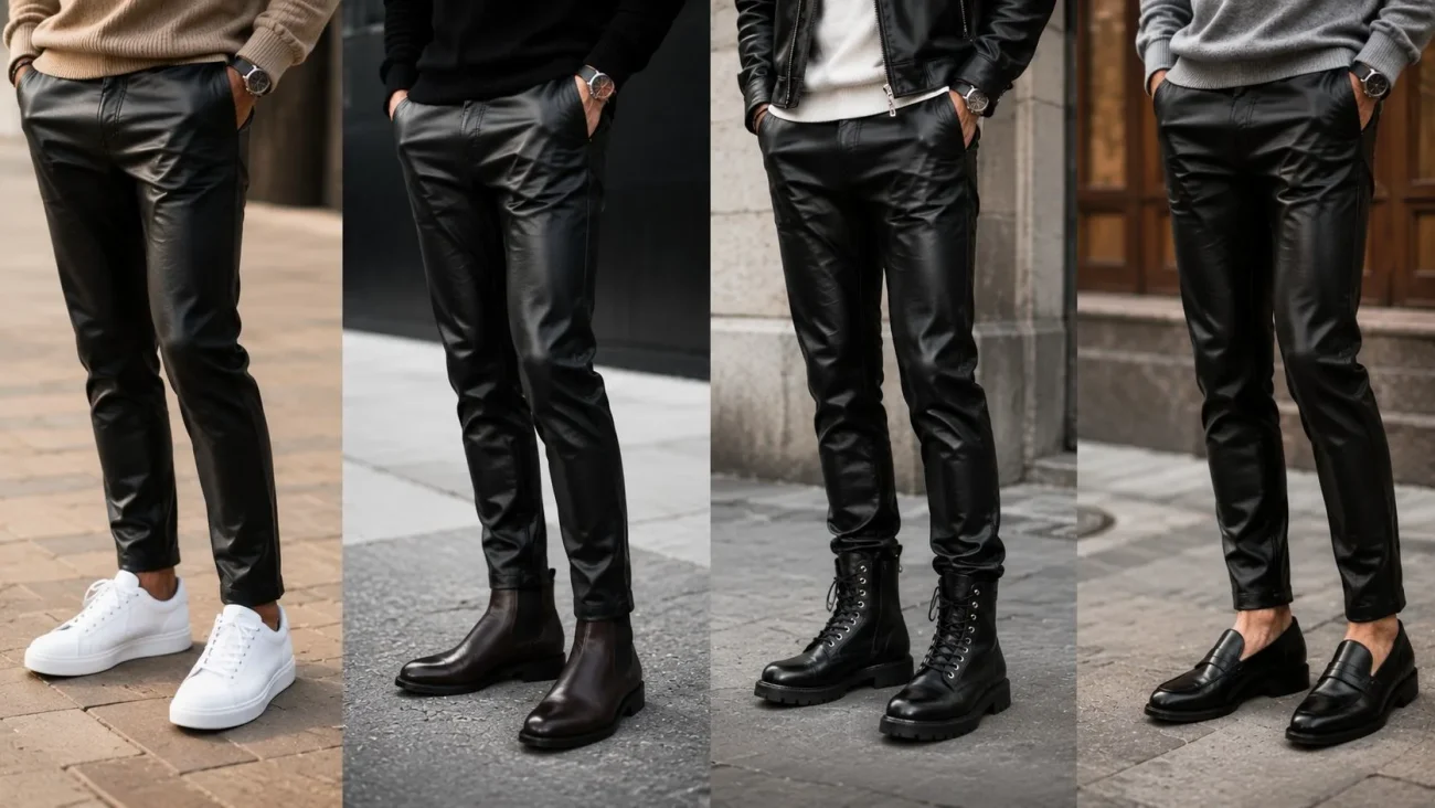 Best shoes to wear with mens leather pants