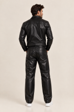 Black Genuine Leather Trousers for Men