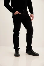 Black Leather Jeans for Men