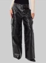 Black Leather Wide Leg Pants Women