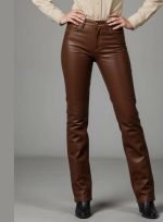 Brown Genuine Leather Pants for Women