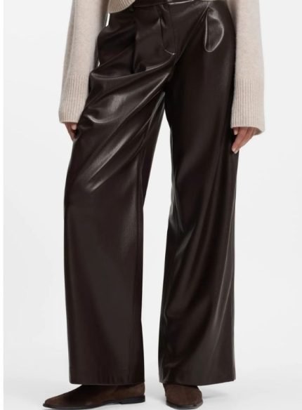 Brown Skinny Leather Jeans Women