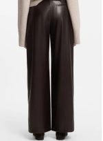 Brown Skinny Leather Jeans Women back side