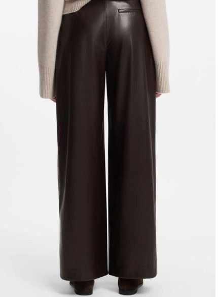 Brown Skinny Leather Jeans Women back side