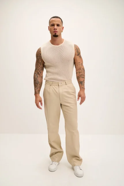 Calfskin Leather Trousers for Men