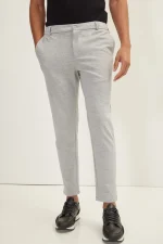 Grey Leather Slacks for Men