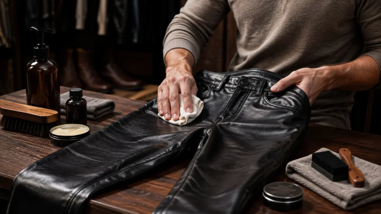 How to clean and maintain genuine leather pants mens 
