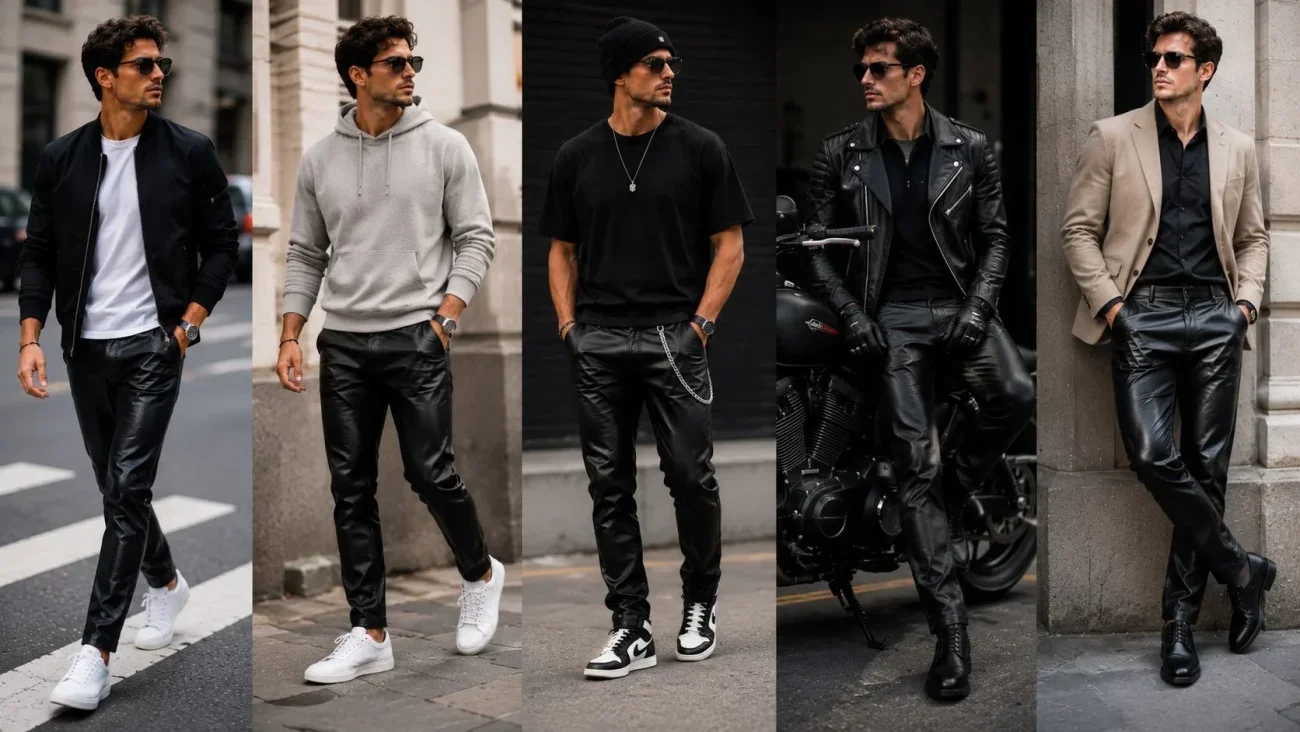 Leather Pants Outfit Men Ideas