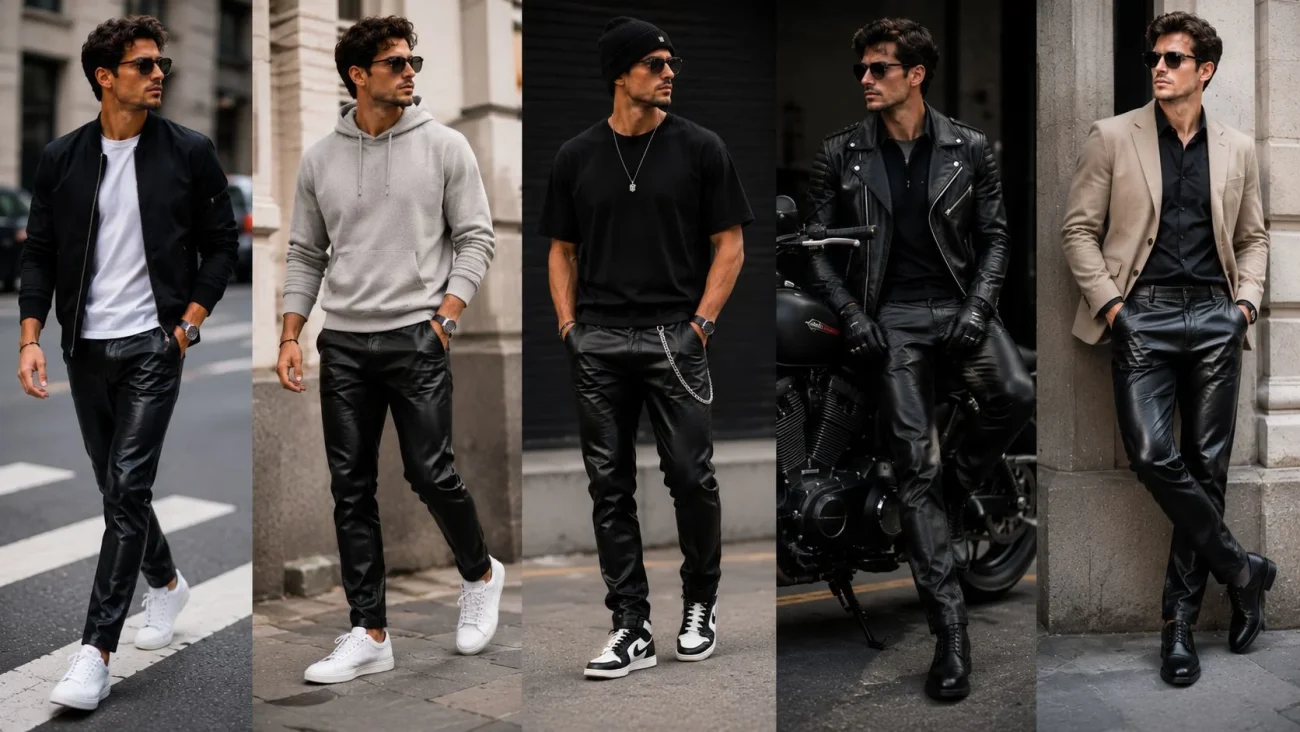 Leather Pants Outfit Men Ideas