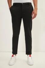 Mens Leather Slacks Black