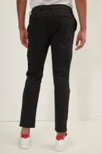 Mens Leather Slacks Black back side