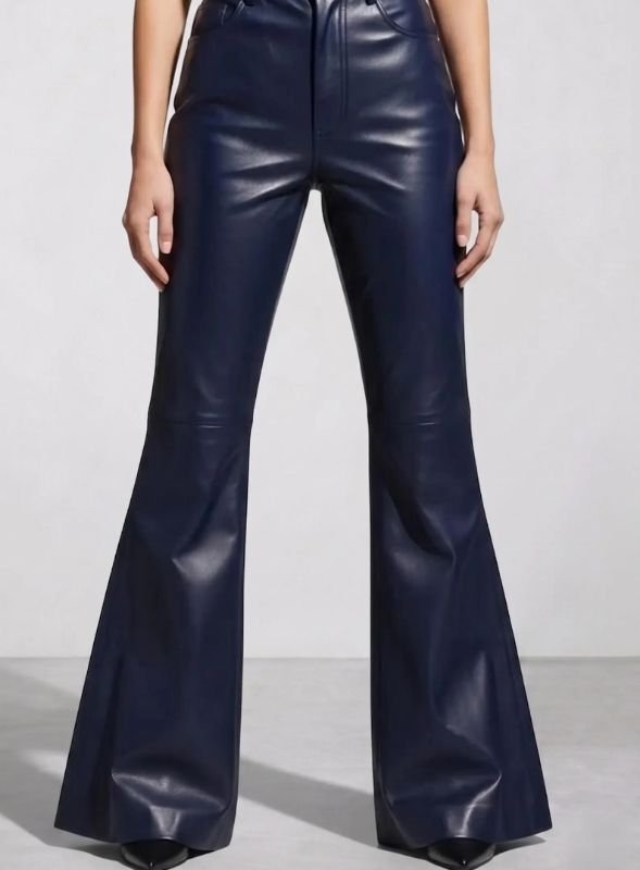 _ Navy Blue Leather Pants for Women Navy Blue Leather Pants for Women
