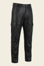 Patent Black Leather Pants Men