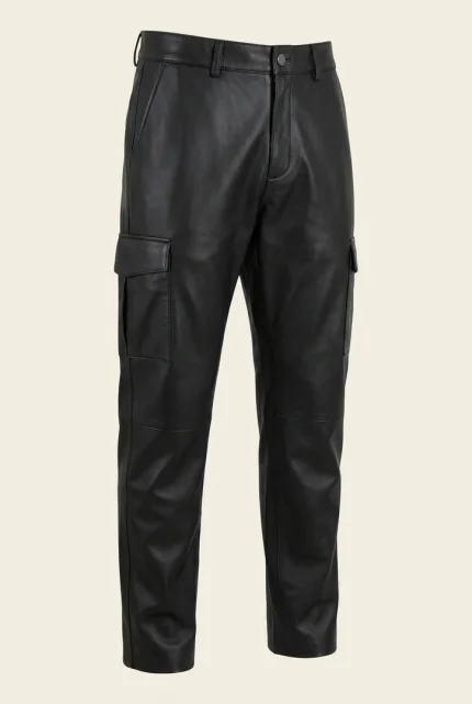 Patent Black Leather Pants Men