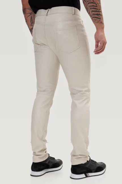 Real Genuine Leather Chino Pants Men back side