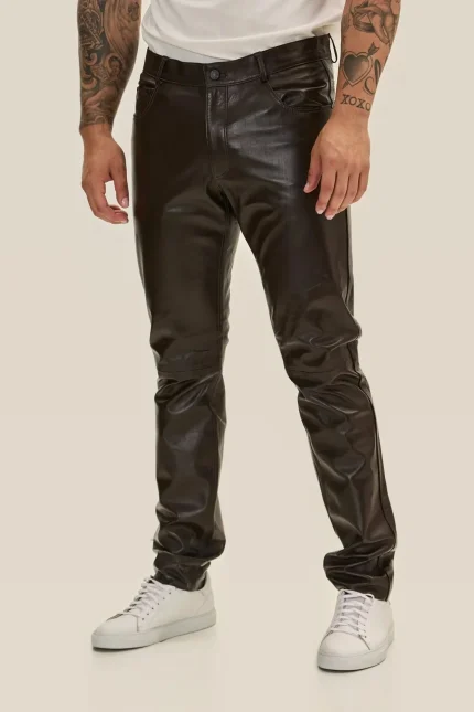 Tan Genuine Leather Pants for Men