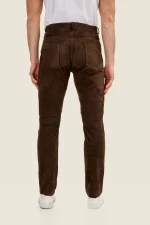 Vintage Brown Leather Pants Men back side