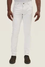 White Genuine Leather Pants for Men