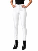 White Genuine Leather Pants for Women